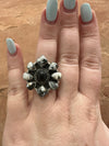 Beautiful Handmade White Buffalo And Sterling Silver Adjustable Ring