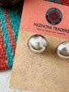 Navajo Sterling Silver Pearl Stud Earrings 14mm