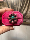 Handmade Rhodonite, Turquoise & Sterling Silver Adjustable Ring Signed Nizhoni