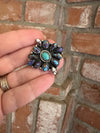 Handmade Purple Dream Mojave, Wild Horse, Turquoise & Sterling Silver Adjustable Ring Signed Nizhoni