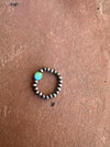 THE VENICE BAND Handmade Sterling Silver Navajo Pearl Style Sonoran Mountain Turquoise Beaded Stretch Ring