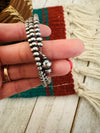 Navajo Sterling Silver Pearl Beaded Wrap Bracelet