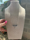 Handmade Sterling Silver & Mother of Pearl Bar Fringe Necklace