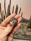 Beautiful Handmade Sonoran Mountain Turquoise And Sterling Silver Adjustable Single Stone Ring