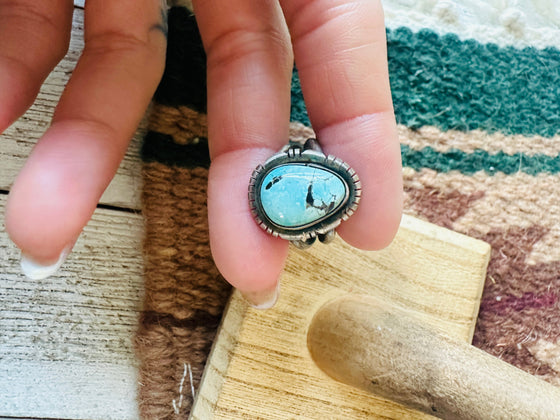 Navajo Turquoise & Sterling Silver Ring Size 6.75