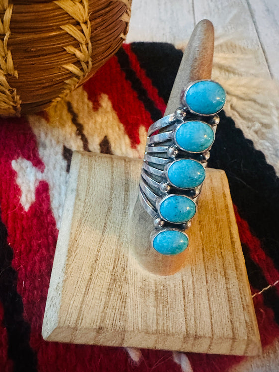 Navajo Turquoise & Sterling Silver Climber Ring