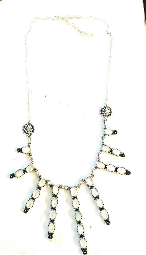 Handmade Sterling Silver & Mother of Pearl Necklace