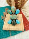 Navajo Multi Turquoise & Sterling Silver Adjustable Cluster Ring