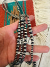 Navajo Sterling Silver Pearl Beaded Necklace 72”