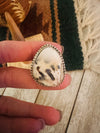 Navajo Sterling Silver And White Buffalo Ring Size 10