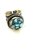 Navajo Golden Hills Turquoise & Sterling Silver Ring Size 9