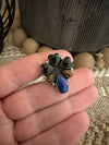 Beautiful Handmade Onyx, Lapis And Sterling Silver Adjustable Ring