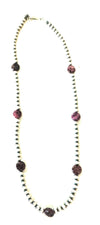 Navajo Purple Spiny & Sterling Silver Pearl Beaded 16” Necklace