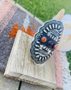 Navajo Spiny, Sterling Silver Adjustable Concho Ring by Leander Tahe