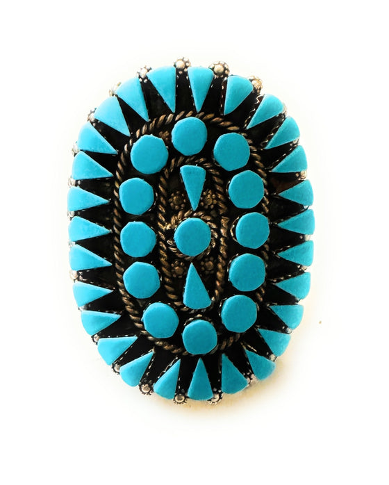 Zuni Turquoise & Sterling Silver Cluster Ring