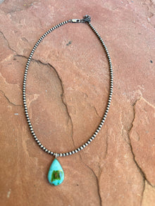  Handmade Navajo Pearl Style Sterling Silver Sonoran Mountain Beaded Necklace TEARDROP