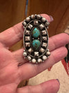 “The Wild Bill” Turquoise & Wild Horse Sterling Silver Adjustable Ring