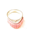 Zuni Sterling Silver & Pink Coral Inlay Dome Ring