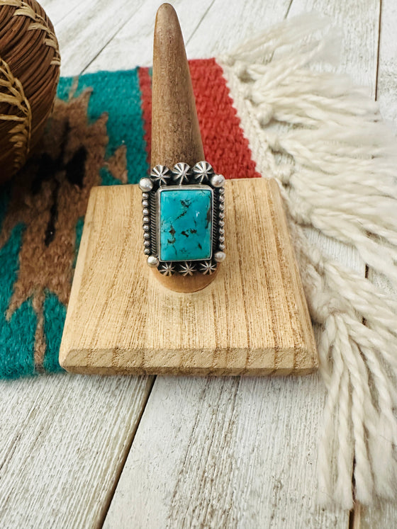 Navajo Sterling Silver & Turquoise Ring Size 9