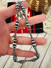 Navajo Sterling Silver Pearl 24” Beaded Necklace