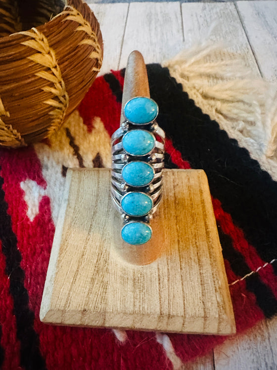 Navajo Turquoise & Sterling Silver Climber Ring