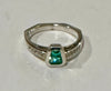 Colombian Emerald Ring in Sterling Silver size 6.75