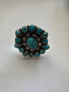 “Turquoise Bliss” Nizhoni Turquoise & Sterling Silver Adjustable Ring (Blue)