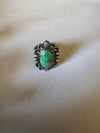 Navajo Sonoran Mountain Turquoise & Sterling Silver Single Stone Ring Size 8 Signed S.Tso