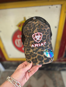  Ariat Leopard Print High Pony Ball Cap