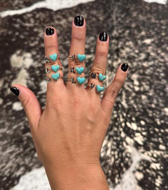 Initial Turquoise Rings