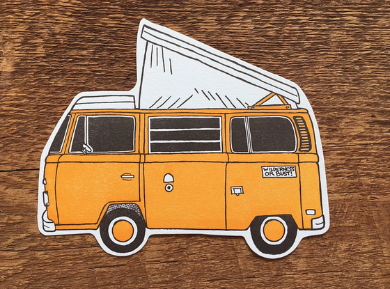 Van Camper Post card