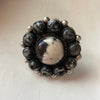 Navajo Sterling Silver & White Buffalo Adjustable Ring Signed