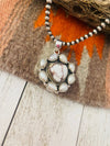 Handmade Sterling Silver, Pearl & Wild Horse Heart Cluster Pendant