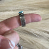 “Twisted Wire” Navajo Turquoise & Sterling Silver Ring Signed