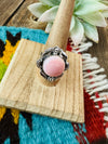 Handmade Sterling Silver & Queen Pink Conch Shell Adjustable Ring