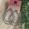 Navajo Pearl Style Sterling Silver Beaded Dangle Double Hoop Earrings