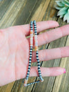 Sterling Silver Navajo Pearl & Pink Opal Beaded Necklace 24 inch