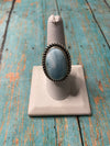 Old Pawn Navajo Sterling Silver & Light Blue Larimer Ring Size 7.5
