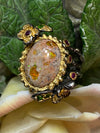 Fire Opal Tsavorite Ruby Sterling Ring 6.5