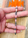 Navajo Sterling Silver Pearl & Pink Opal Beaded Bracelet