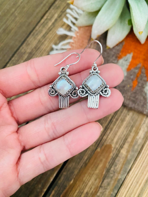 Handmade Pearl & Sterling Silver Dangle Earrings