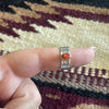 Navajo Made Sterling Silver Single Stone Coral Band Ring