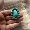 Navajo Turquoise & Sterling Silver Ring Size 8.5 Signed Robert Shakey