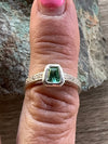 Colombian Emerald Ring in Sterling Silver size 6.75