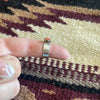 Navajo Made Sterling Silver Single Stone Coral Band Ring