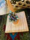 Handmade Sterling Silver & Opal Cluster Adjustable Ring