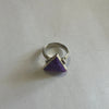 Navajo Sterling Silver & Purple Spiney Triangle Ring