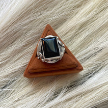  Navajo Sterling Silver & Black Onyx Rectangluar Ring Size 9