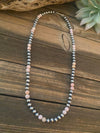 Navajo Sterling Silver Pearl & Pink Opal Beaded Necklace 20 inch