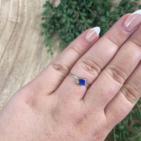 The Mini Navajo Lapis & Sterling Silver Single Stone Ring